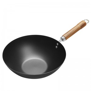 Enamel inner wall of single handle frying pan is not sticky and rusty