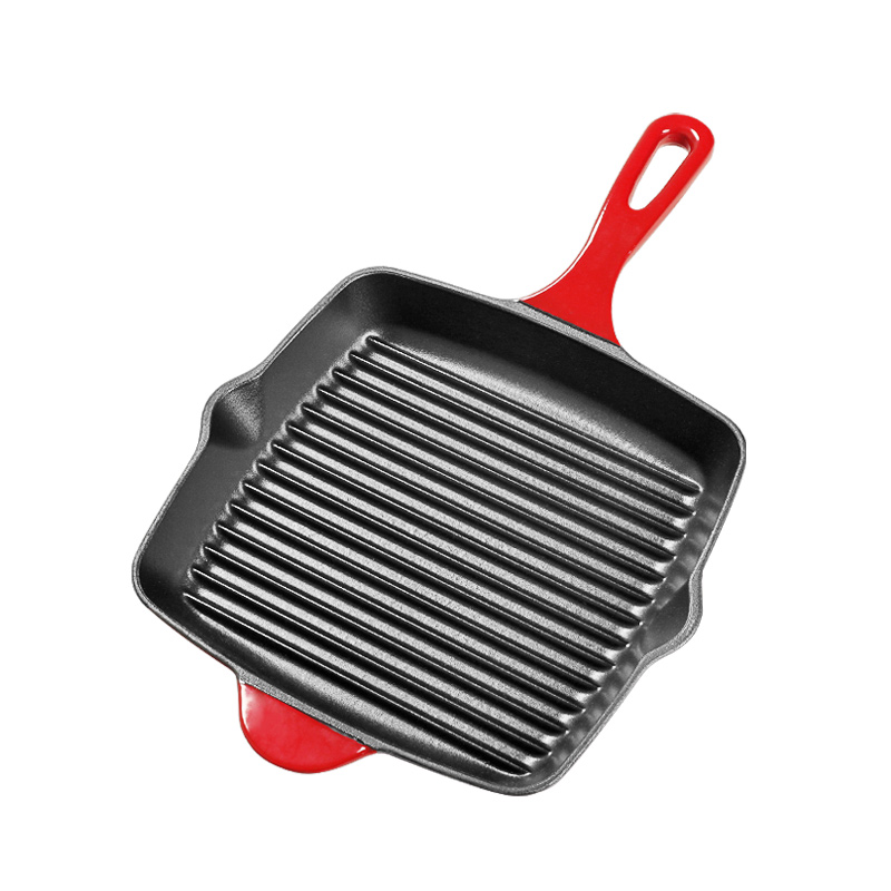 High quality enamel non stick cast iron frying pan steak pot (1)