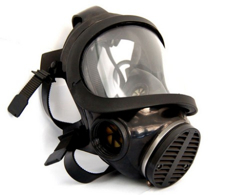 Self-priming filter gas mask working principle