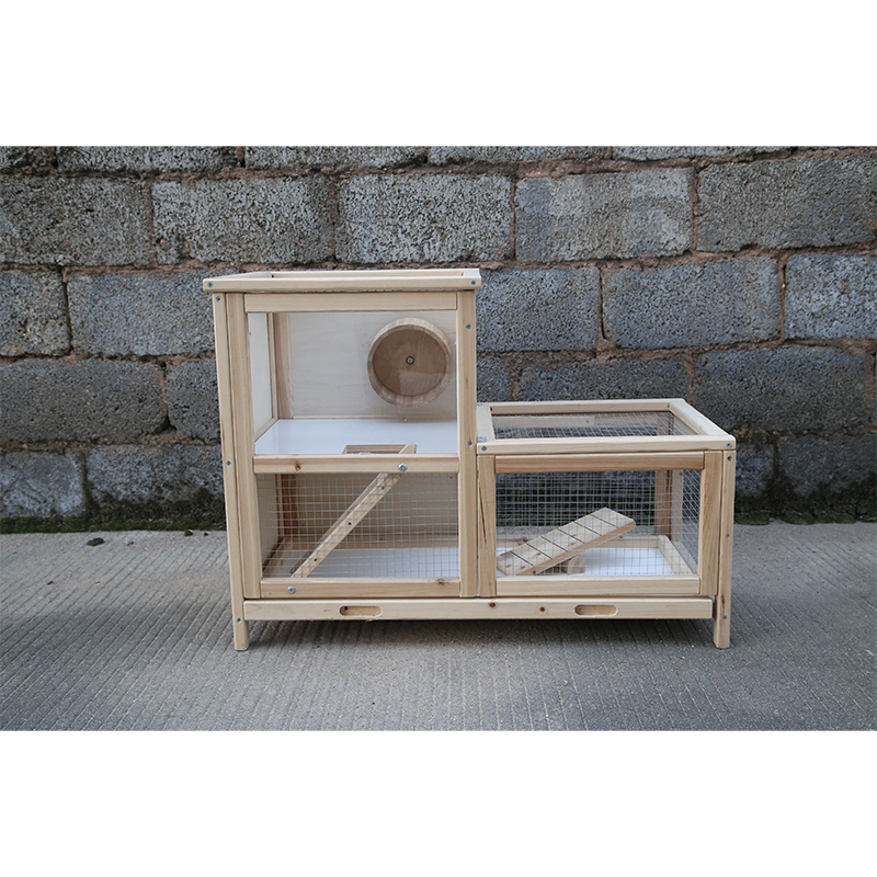 CB-PHST810 Sturdy Bunny House for Indoor Rabbits Play House With Ramps, Gridding Fence, Covers Can Be Lifted, Habitats for Rabbit