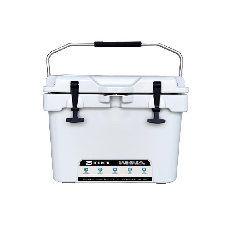 HT-EH25 Solid Portable Plastic Tan Cooler Box Keep Ice Frozen Longer
