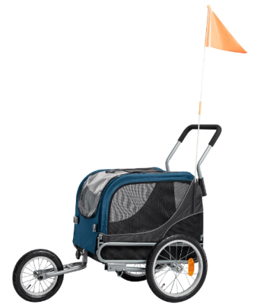 CB-PBTD3E Prikolica za kolesa za hišne ljubljenčke, nosilec za male in srednje velike živali, enostavno zložljiv okvir vozička, pralna nedrseča tla