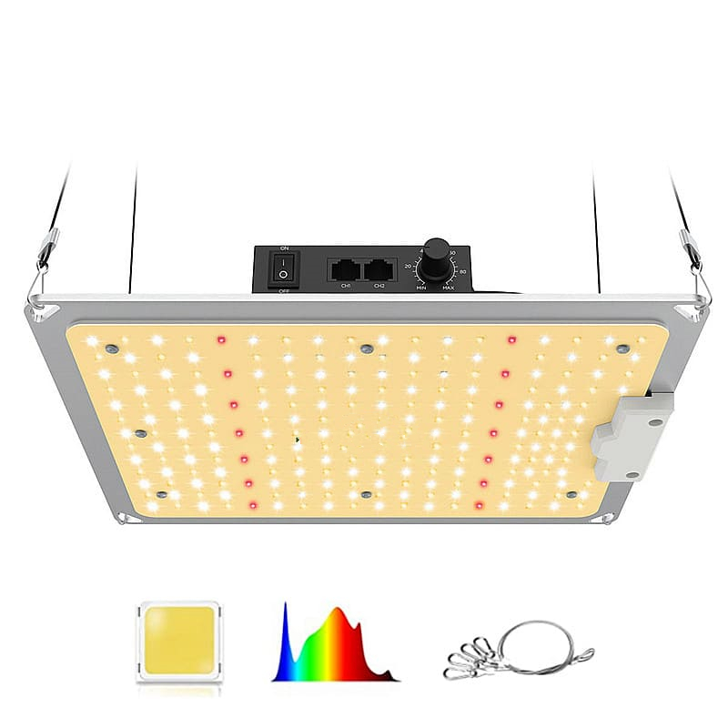 LED Grow Light, s čipy LM301b, Full Spectrum 2,7umol/J 110W 0-10V Chain Daisy, s knoflíkem stmívače