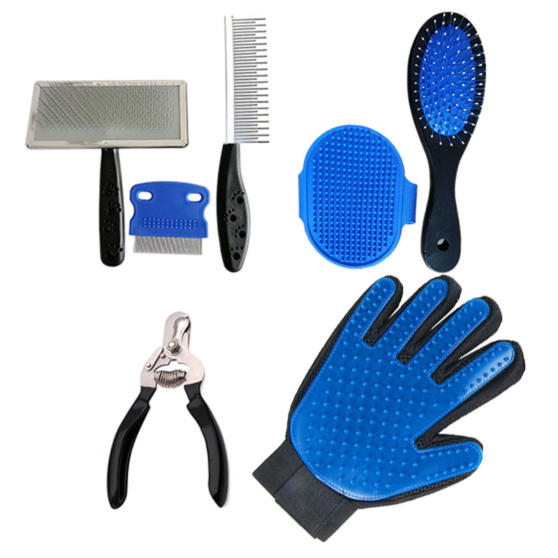 CB-POB3519 7 in 1 Dogs & Cats Grooming Tools & Kits Included Grooming Brush, Cleaning Brush, Comb, Nail Clipper, etc