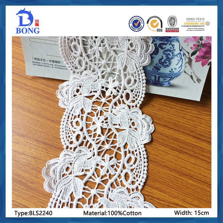 Competitive Price for Knitting Mesh Fabric - 3d lace  african  guipure embroidery lace manufacturer – Bailong Lace detail pictures
