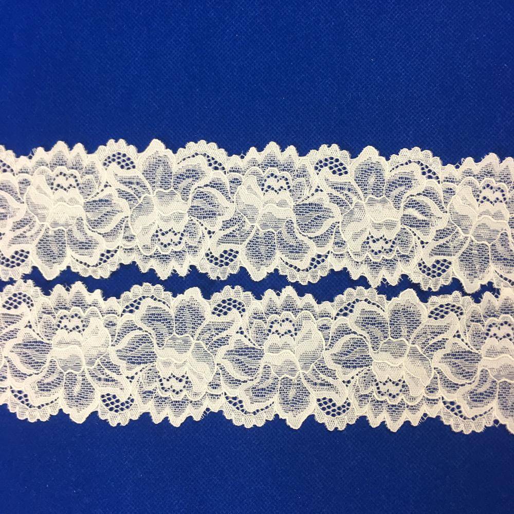 Good quality Eyelash Lace Trim With Golden Yarn - Good material spandex nylon elastic lace trim for garment accessories – Bailong Lace
