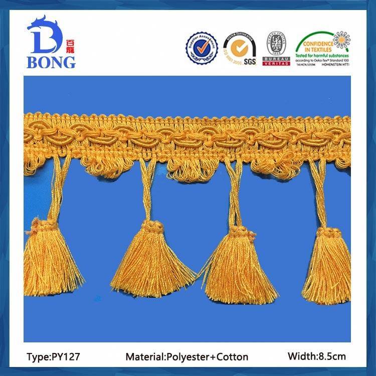 Manufacturer for Textile Cotton Lace - 8.5cm fashion polyester cotton tassels crochet lace trimming for garment – Bailong Lace