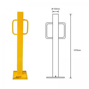 Factory арзан баа Carbon Steel Flat Top Yellow Removable Parking Bollards