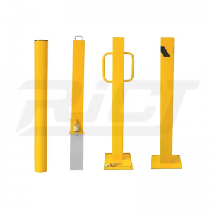 Manufactur standard Yellow Metal Surface Mounted Parking Crash Protection Bollard Fixed Packing Area Steel Bollards Sold