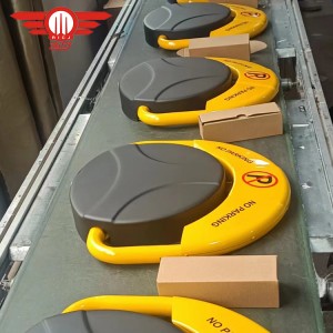 OEM China Steel Bollards Road Barrier Car Parking Lock Highly Visible, Safety Yellow Powder Coating Parking Lock