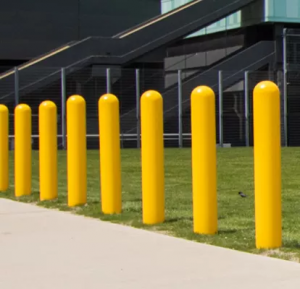 Factory Cheap Yellow Powder Coat Steel Pipe Safety Bollard Posts.