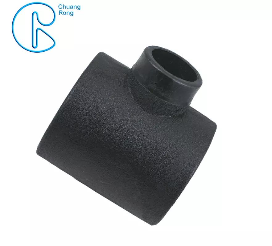 Black Color HDPE Socket Fusion Fittings Reducing Tee PE100 PN16 SDR11