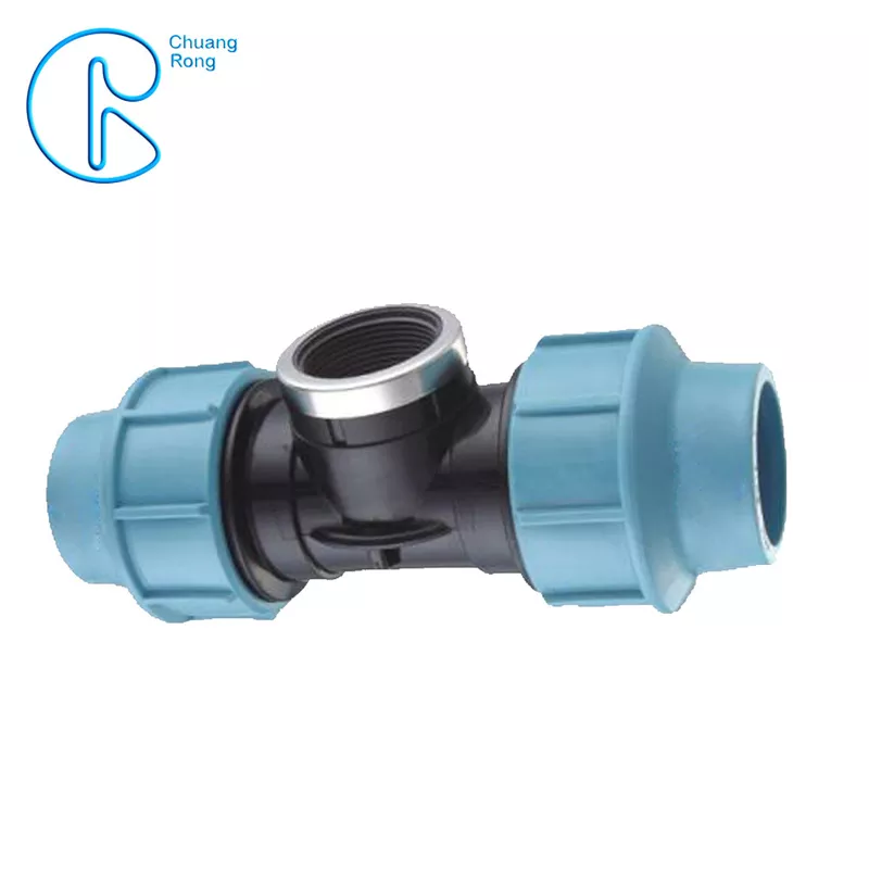 1 / 2 ” To 4 ” Female Thread PP Compression Tee With Ring Nut High Mechanical Resistance