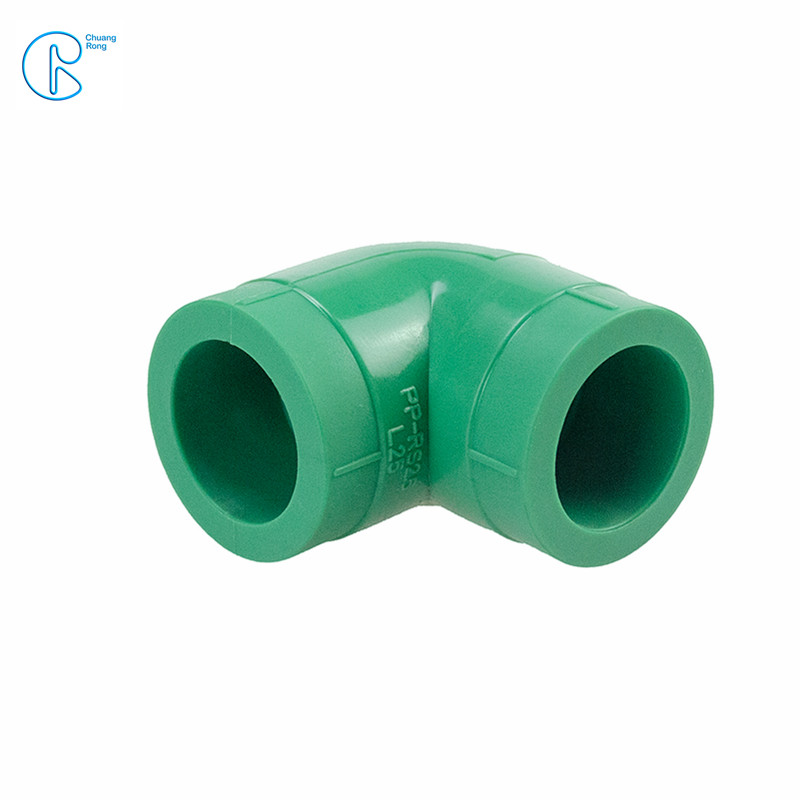Green Plastic PPR 90 Degree Elbow Smooth Surface With Injection Molded Tech