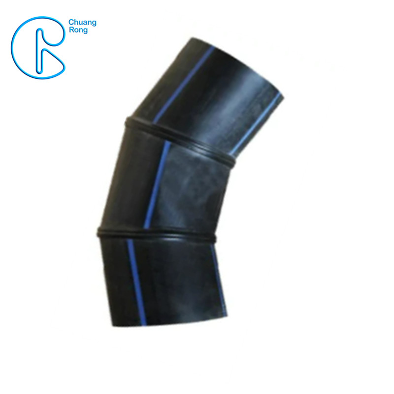 HDPE-tillverkad segmentbeslag 45 graders armbåge/böjsvetsade beslag