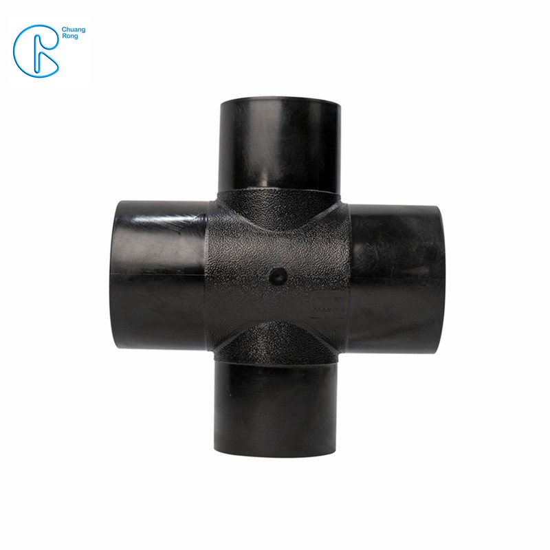 China Wholesale 110mm Poly Pipe Fittings Quotes –  63-355mm Hdpe Fusion Fittings , Hdpe Cross With 4 Way Connection Holes – CHUANGRONG