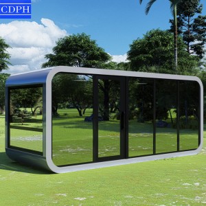 new design steel structure house glass apple cabin 2 bedroom living home