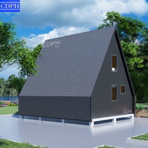 2 floor modern design prefab steel structure triangle house loft tiny home for living