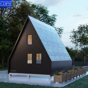 2 floor modern design prefab steel structure triangle house loft tiny home for living