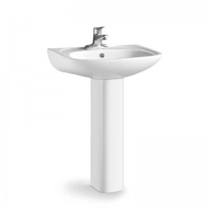 Hand Wash Basin Modern Bathroom Countertop White Color Porcelain with Faucet
