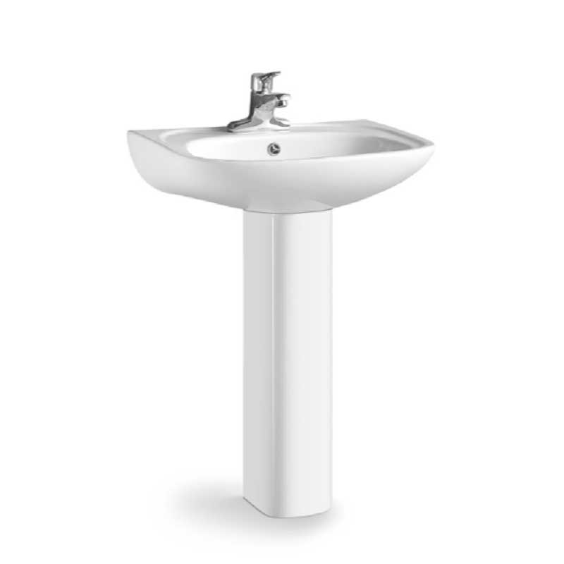 Hand Wash Basin Modern Bathroom Countertop White Color Porcelain with Faucet Featured Image