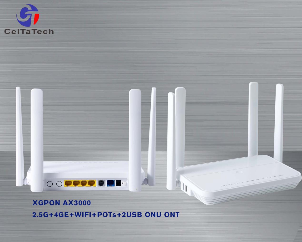 XGPON AX3000 2.5G網路埠+4GE網路埠WIFI3000Mbps+POTs介面+2USB遊戲ONU ONT-製造商 製造商 供應商