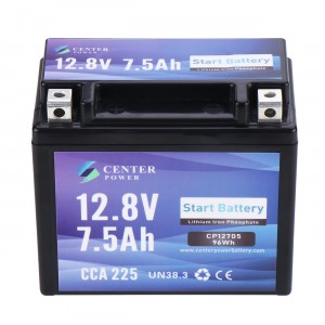 CCA75 12.8V 7.5Ah Motorcycle  Cranking Lithium LiFePO4 Battery CP12007