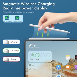 Wireless Charging Stylus Pen for iPad, Active iPad Pencil 2nd Generation with Palm Rejection, Tilt Sensitivity Magnetic Stylus for Apple iPad Pro 11/12.9 Inch,iPad Air 4th/5th Gen,iPad Mini 6th Gen