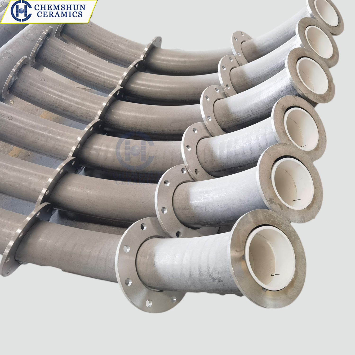 ceramic cylinder sleeve lined flange pipe fitting