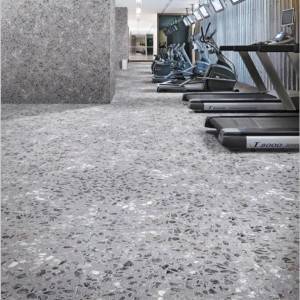 3d Porcelain Tile Bathroom Matte Glazed Cement Grey Design Terrazo Slate Floor Tile