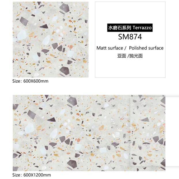 Personlized Products Marble Porcelain Tile - New Design Terrazzo Ceramic Matt Floor Tile 60×60 60×120  – Cerarock