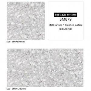 600×600 Terrazzo Look Ceramic Tiles with Color Spots Size