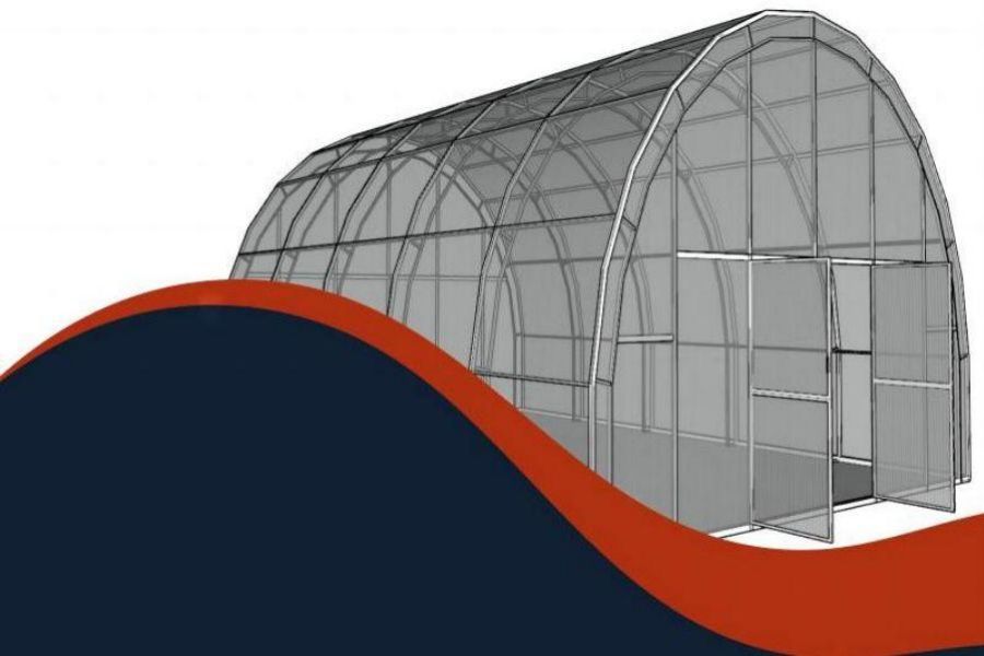 Snow-resistant double-arched Russian Polycarbonate board vegetable greenhouse