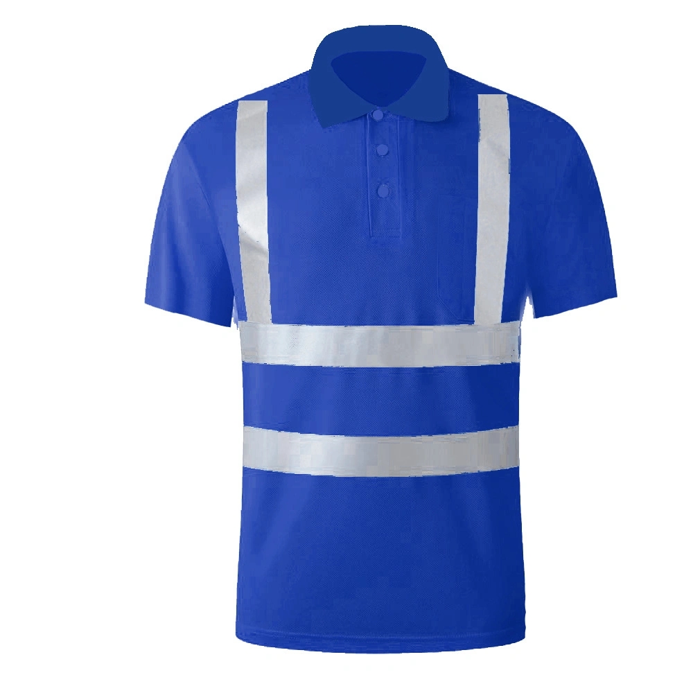 Wholesale 100% Polyester Wicky Hi Viz Breathable Reflective Safety Polo T- Shirts for Work Wear in Fluoresecent Color Manufacturer and Supplier