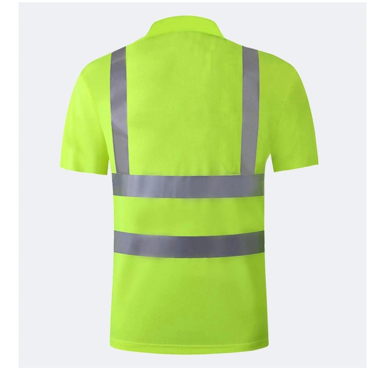 Wholesale 100% Polyester Wicky Hi Viz Breathable Reflective Safety Polo T- Shirts for Work Wear in Fluoresecent Color Manufacturer and Supplier