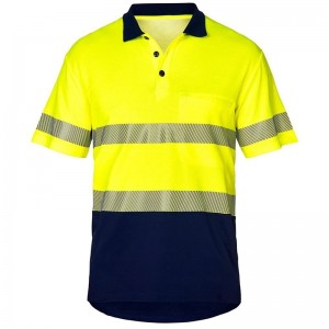 Chinese Factory Reflective Wholesale Workwear Hi Vis Polo T Shirt High Visibility Short Reflective Safety