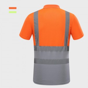 Dry Fit Safety Hi Viz Reflective Safety Apparel Moisture Wicking Lightweight Polo T-Shirt