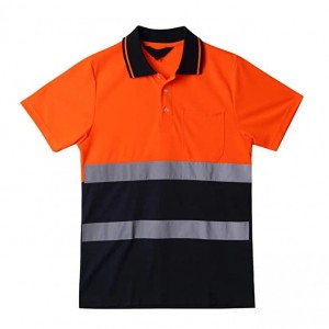 100% Polyester 140g Mesh Hi Vis Polo Shirt Construction Work Shirts Reflective Safety Polo Shirt