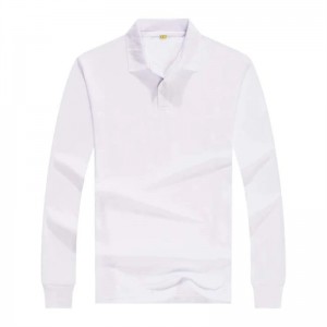Camisa pólo promocional de manga comprida personalizada em branco de algodão por atacado
