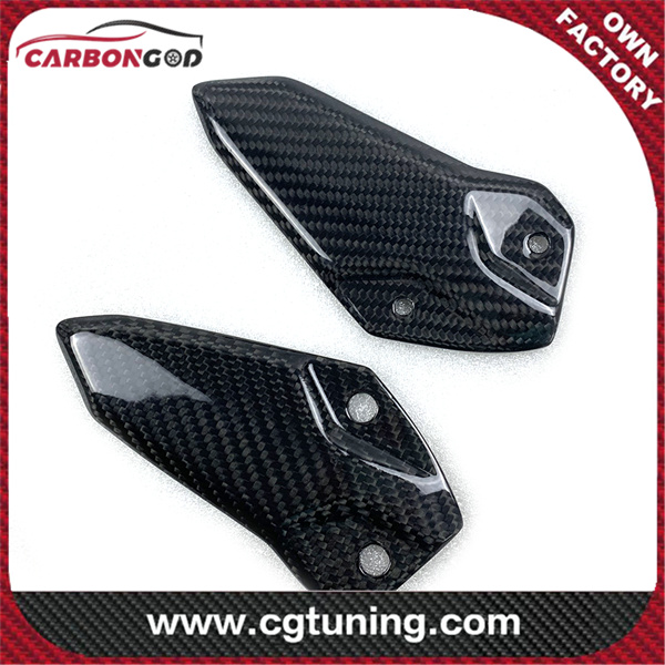 For Kawasaki ZX25R ZX 25R 2020-2021 3K Carbon Fiber Heel Plate Foot Peg Covers Heel Plates Guard Motorcycle Fairings Accessories
