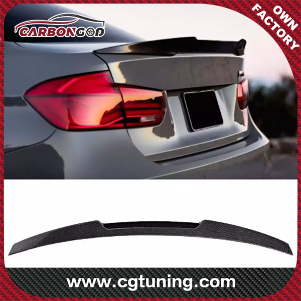 For M4 Style Glossy Carbon Fiber Black High Kick Trunk Lid Spoiler Fit for BMW 3 Series F30/M3 F80 2012-2017 Car Accessories