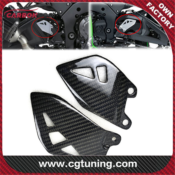 Carbon Fiber Motorcycle Fairing Accessories Foot Peg Footrest Hanger Pedal Protectors Heel Guards For Kawasaki ZX10R 2011-2021