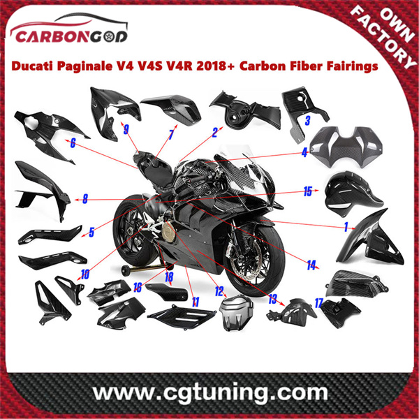 CARBON FIBER Front FAIRING Motorcycle Accessories For DUCATI PANIGALE V4 / V4S /V4R 2018- 2021
