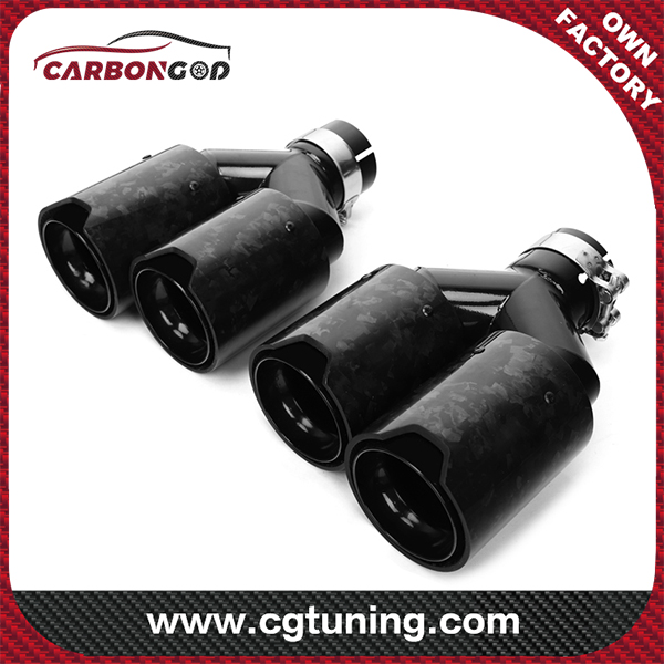 Dual Forged Carbon Fiber Black Stainless Steel Universal M performance Carbon Fiber Exhaust Tips End Pipes Muffler tips
