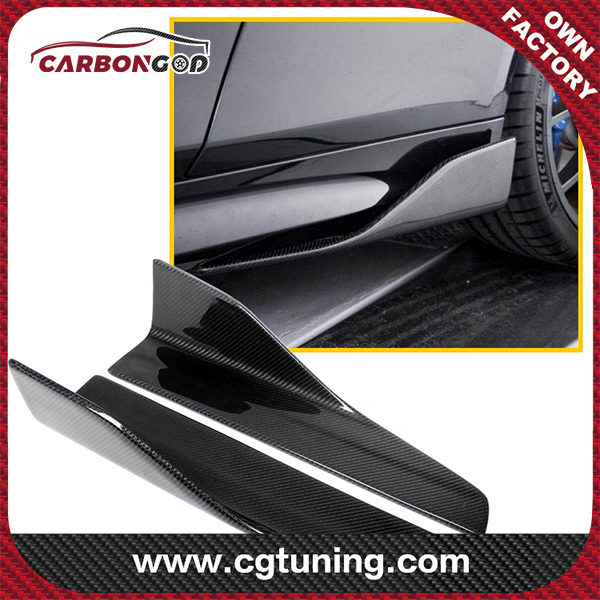 Full Carbon fiber Universal Side Skirts Splitters Flaps Winglets for BENZ BMW AUDI  Car Styling Side Bumper