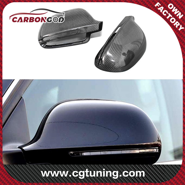 Real carbon fiber car side mirror cover replacement for Audi A4 A5 B8 A3 B7 A6 C6 Q3 2008 2009 2010