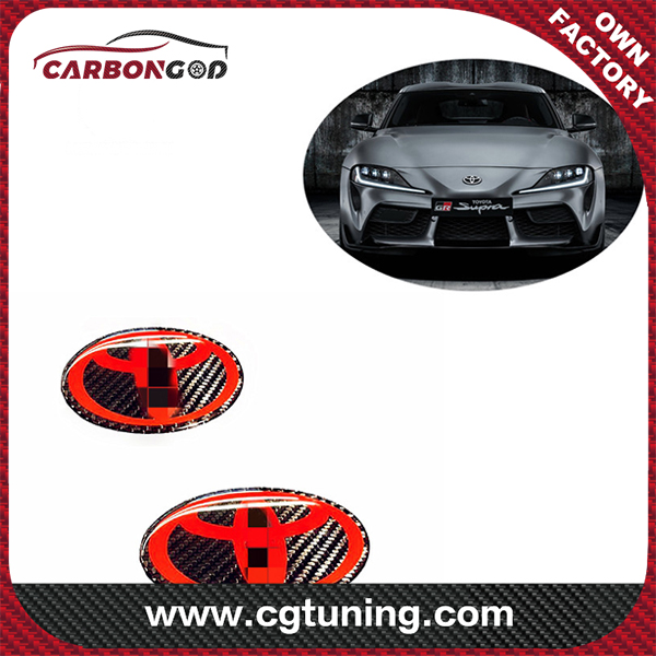 For 2020+ Toyota Supra A90 A91 MK5 Customized Carbon Fiber Front & Rear Emblem Set- TY Style
