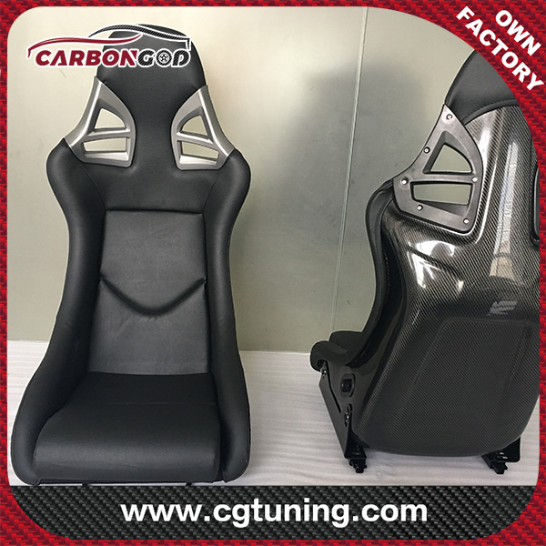 Drift Racing Style Black PVC leather MP Sport car Carbon Fiber seat