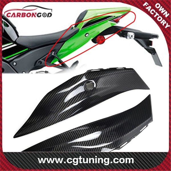 Motorcycle 3K Carbon Fiber Rear Seat Side Panels Rear Tail Side Seat Cover Fairings For Kawasaki ZX10R ZX 10R 2016+