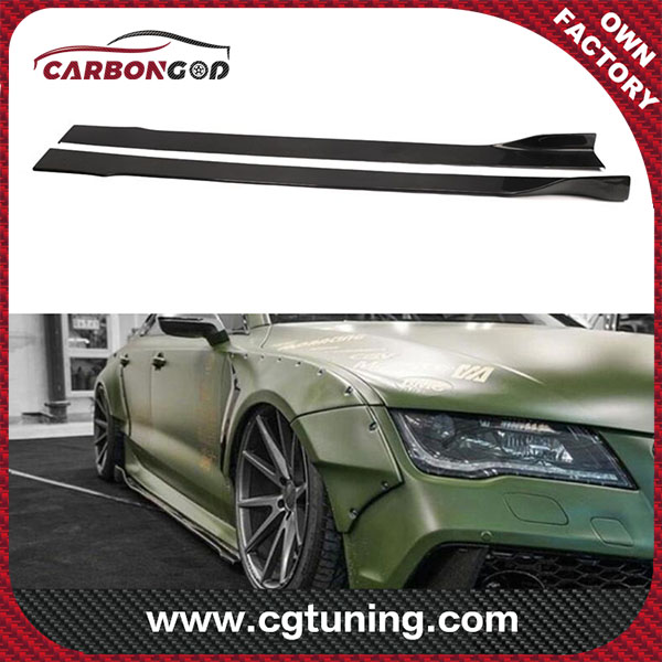 215M 84.6” inches Carbon Fiber Universal Side Skirt for  Audi SLINE Audi A6 S6 A7 S7 RS7 2011up